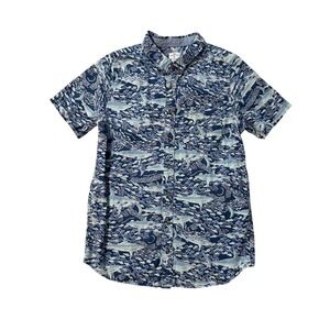 Vineyard Vines Boys XL Sharkā Print Button Down Short Sleeve Shirt
